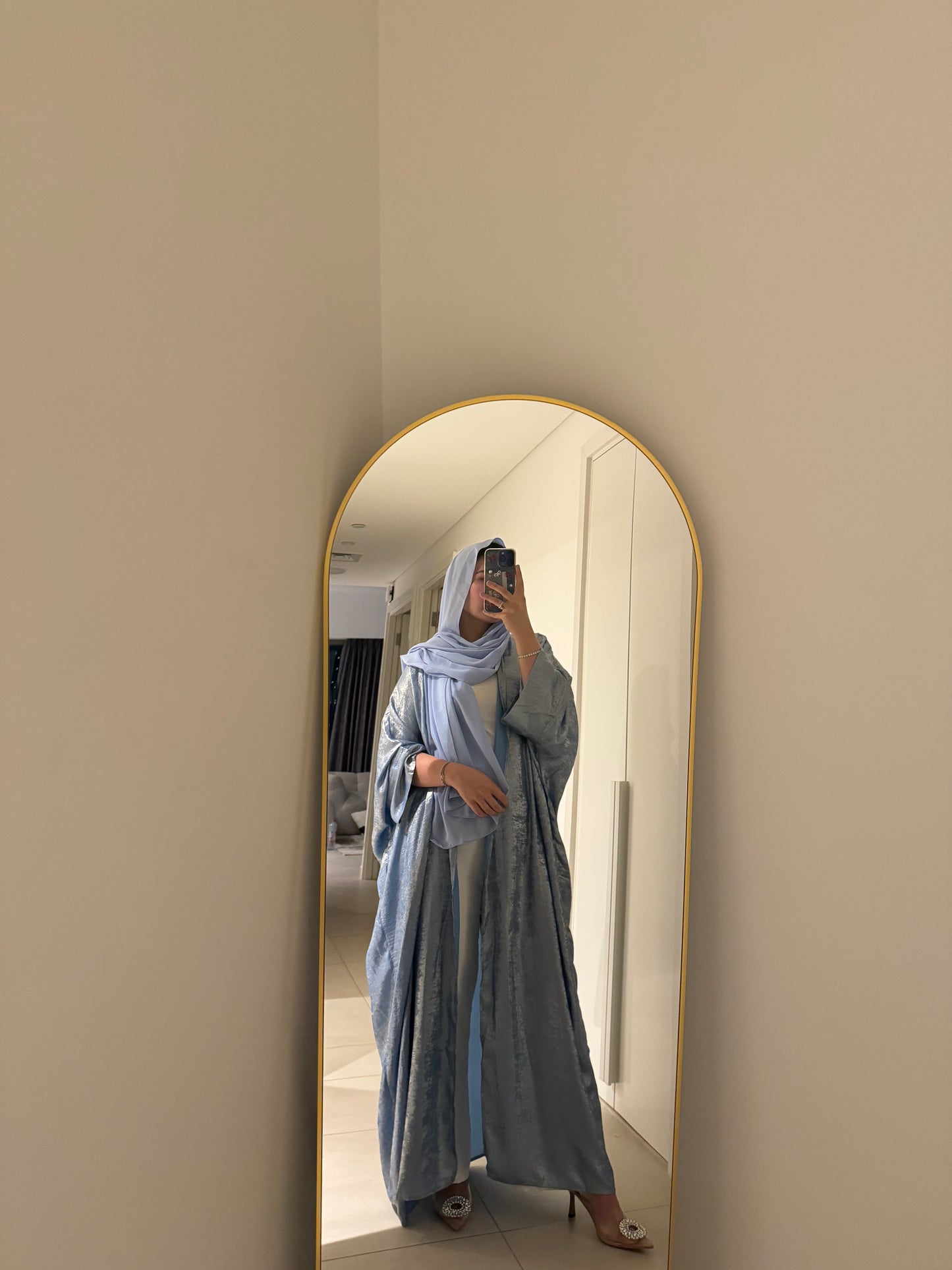 Blue shimmer abaya